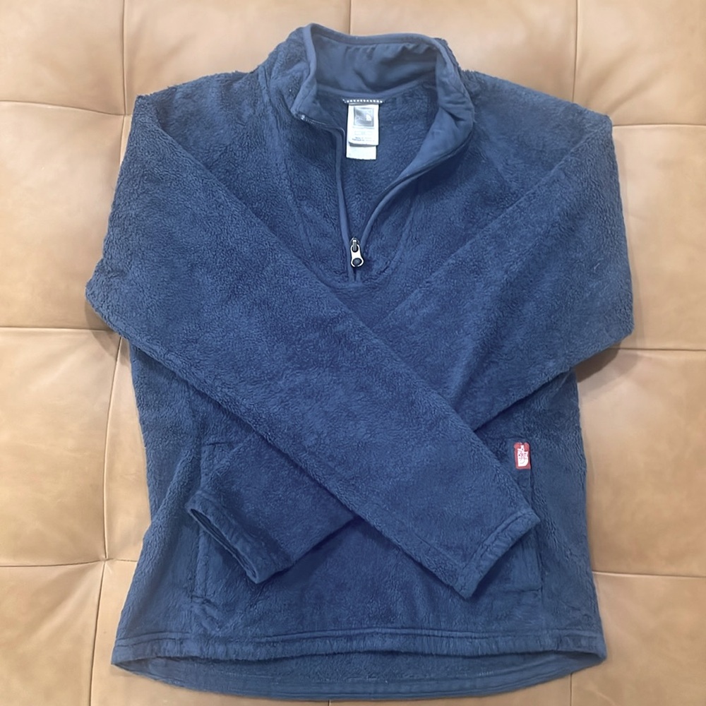 Women’s North Face navy blue fleece, small.